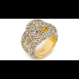 COACH | Metallic Paved Stone Snake Ring Size 9